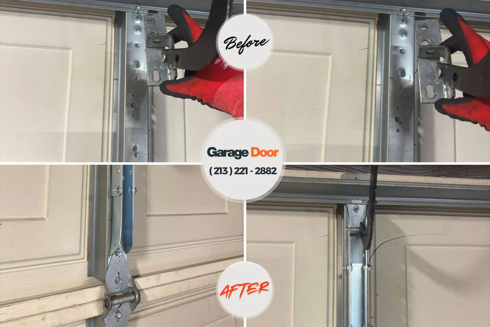 Before and after: garage door repair Beech Grove, IN